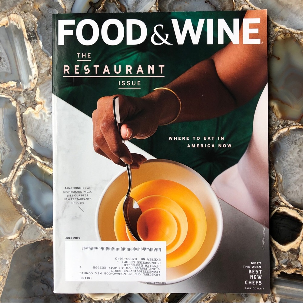 4️⃣/$12 July 2019 Food & Wine Magazine